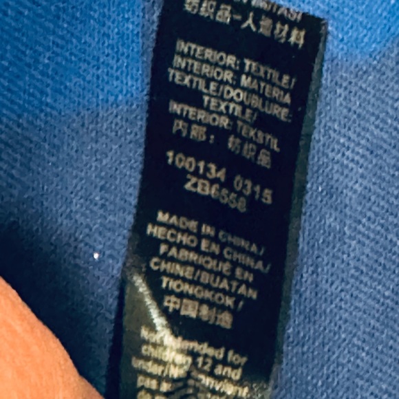 🌟2xHP🌟VTG 1990s Fossil Tan & Navy Passport Style Polka Dot Canvas Crossbody - Picture 10 of 15